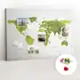 Tablica korkowa 120x80 cm + kolorowe pinezki - akwarele mapa świata Coloray Sklep