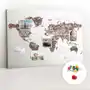 Coloray Tablica korkowa 120x80 cm + kolorowe pinezki - ceglana mapa świata Sklep