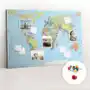 Tablica Korkowa 120x80 cm + Kolorowe Pinezki - Mapa świata polityczna Sklep