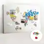 Coloray Tablica korkowa 120x80 cm + kolorowe pinezki - tekstowa mapa świata Sklep