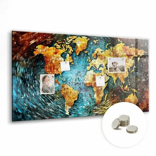 Tablica magnetyczna do biura z magnesami - 120x60 cm, świat chaosu Coloray