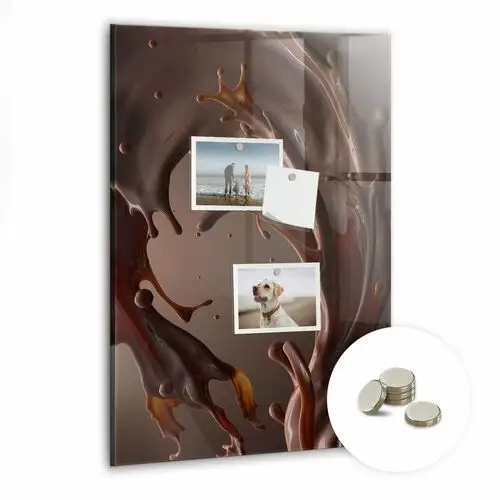 Tablica Szklana na Magnes z Grafiką Mleko czekoladowe - 40x60 cm