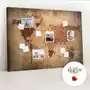 Coloray Wielka tablica korkowa 100x140 cm z grafiką - stara mapa świata + drewniane pinezki Sklep