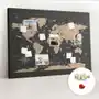 Coloray Wielka tablica korkowa 100x140 cm z grafiką - vintage mapa świata + drewniane pinezki Sklep