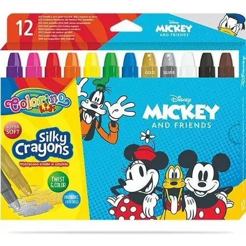 Kredki żelowe, wykręcane, Colorino Kids, Mickey, 12 kolorów