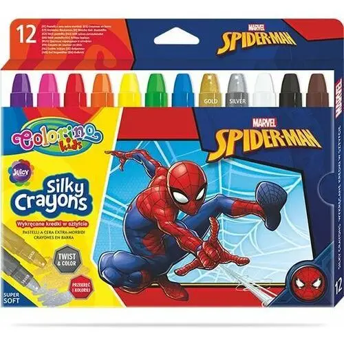 Kredki żelowe, wykręcane, kids, spiderman, 12 kolorów Colorino
