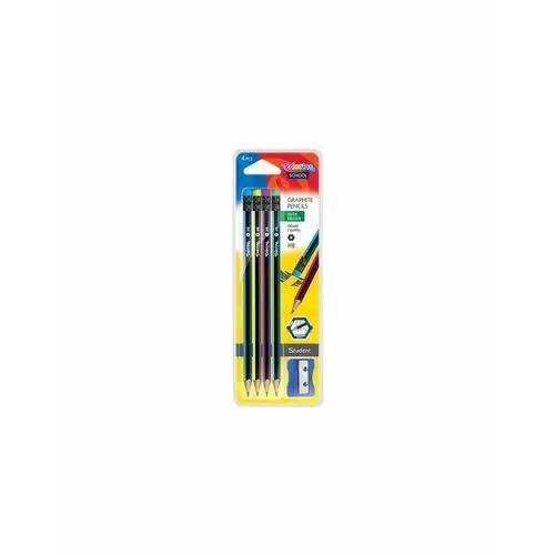 Ołówki heksagonalne colorino school z gumką + temperówka na
