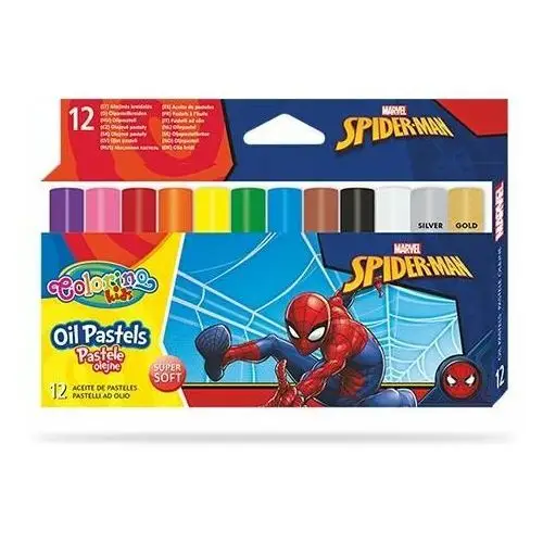 Pastele olejne, trójkątne, Colorino Kids, Spiderman, 12 kolorów