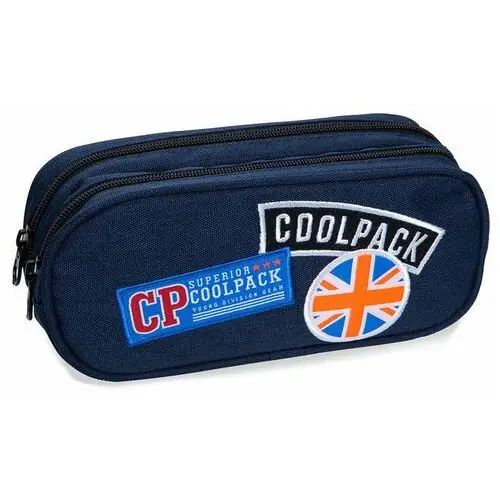 Piórnik Szkolny Dwukomorowy Coolpack Clever Badges Blue B65053