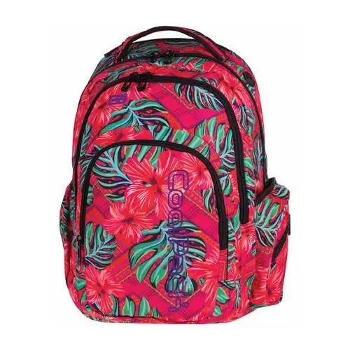 Plecak szkolny dla chłopca i dziewczynki czerwony CoolPack liście dwukomorowy
