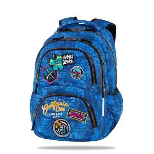 Plecak szkolny dla chłopca i dziewczynki niebieski CoolPack dwukomorowy, kolor niebieski