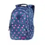 Plecak szkolny dla dziewczynki niebieski Coolpack różowe gwiazdki dwukomorowy Sklep
