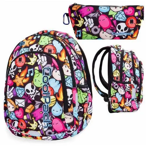 Coolpack Plecak szkolny dla dziewczynki różnokolorowy dwukomorowy