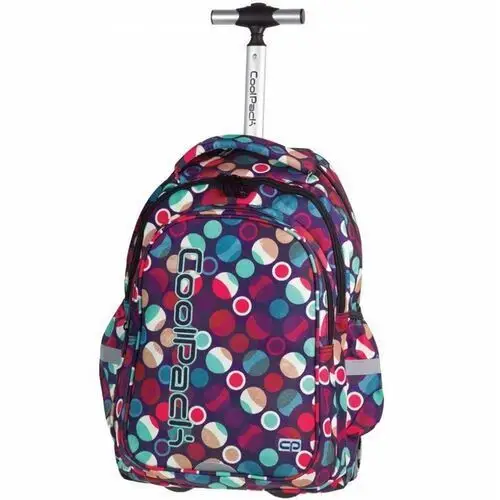 Plecak szkolny młodzieżowy fioletowy CoolPack kropki trzykomorowy z elementami odblaskowymi