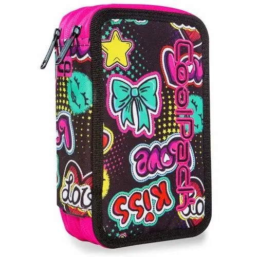 Coolpack Potrójny piórnik szkolny z wyposażeniem, jumper 3 emoticons, a67205