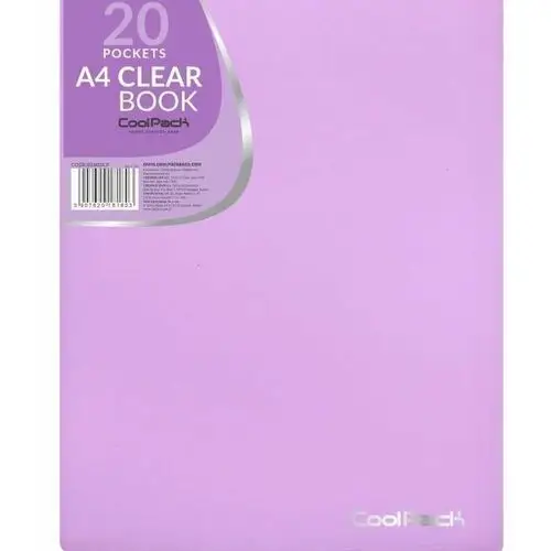 Teczka clear book, a4, 20 koszulek, pastel fioletowa Coolpack