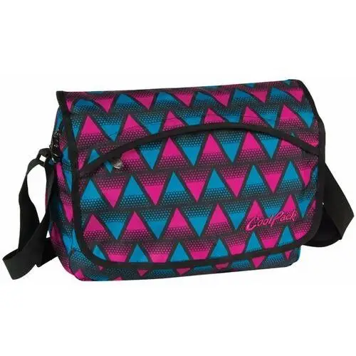 Coolpack, torba szkolna na ramię listonoszka trójkąty, różowa