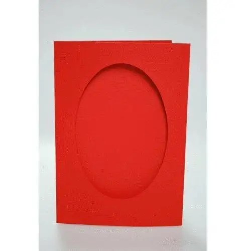 Coricamo Haft krzyżykowy - duża kartka z owalnym psp czerwona