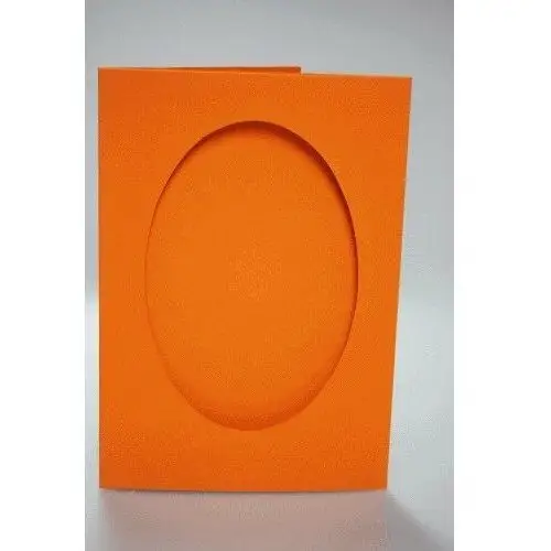 Coricamo Haft krzyżykowy - duża kartka z owalnym psp pomarańczowa
