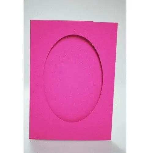 Haft krzyżykowy - duża kartka z owalnym psp różowa Coricamo