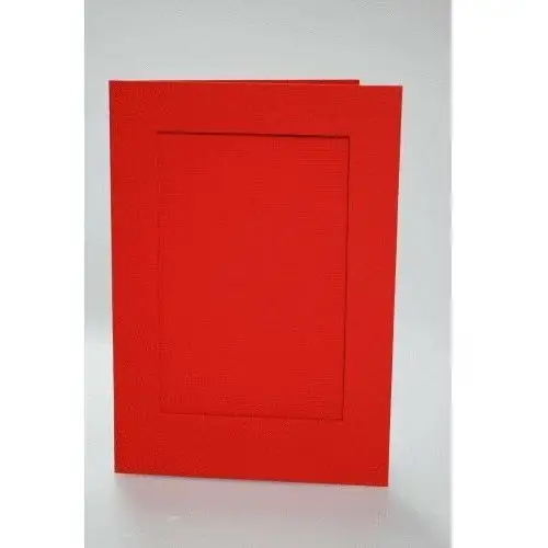 Haft krzyżykowy - duża kartka z prostokątnym psp czerwona Coricamo