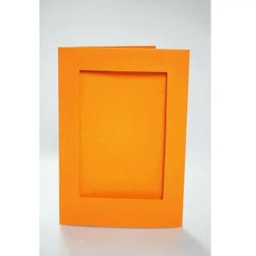 Haft krzyżykowy - duża kartka z prostokątnym psp pomarańczowa Coricamo
