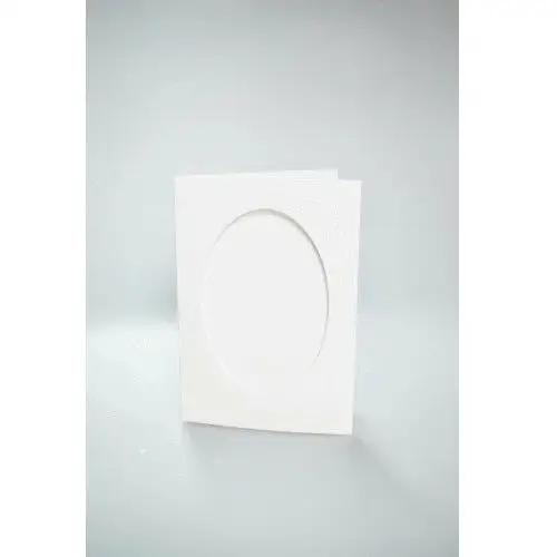 Haft krzyżykowy - Kartki z owalnym psp białe