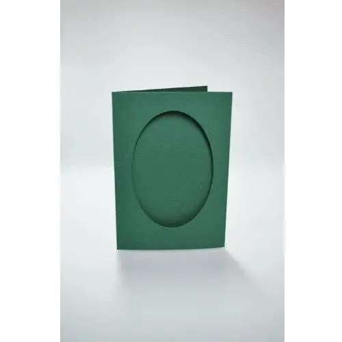 Haft krzyżykowy - Kartki z owalnym psp ciemno zielone