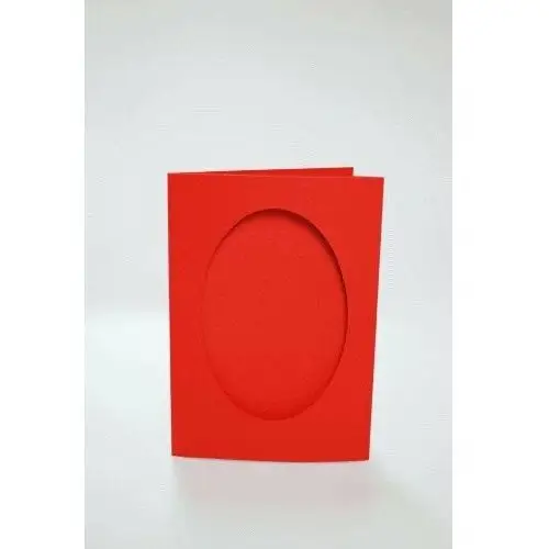 Coricamo Haft krzyżykowy - kartki z owalnym psp czerwone