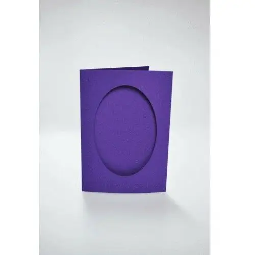 Haft krzyżykowy - Kartki z owalnym psp fioletowe