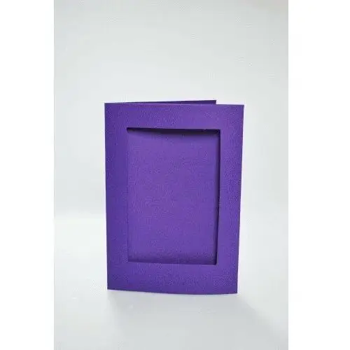 Haft krzyżykowy - Kartki z prostokątnym psp fioletowe