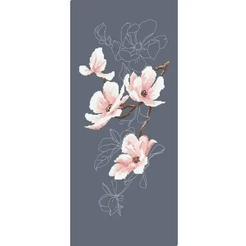 Haft krzyżykowy - Zestaw do haftu - Gałązka magnolii