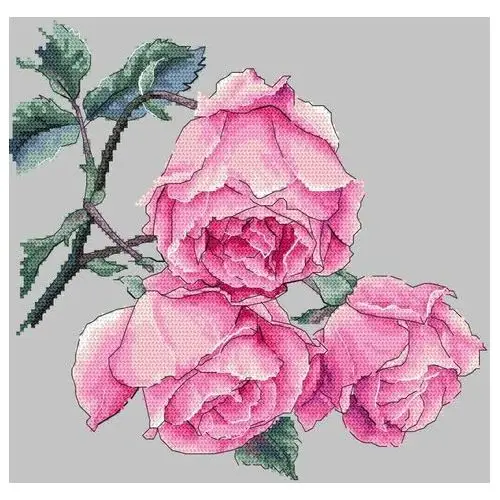 Coricamo Haft krzyżykowy - zestaw do haftu - gałązka róży