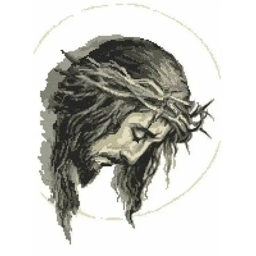 Haft krzyżykowy - Zestaw do haftu - Jezus w cierniowej koronie