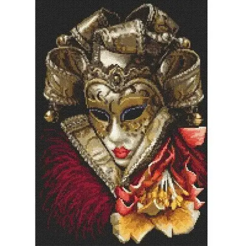 Haft krzyżykowy, zestaw do haftu, karnawałowa maska Coricamo