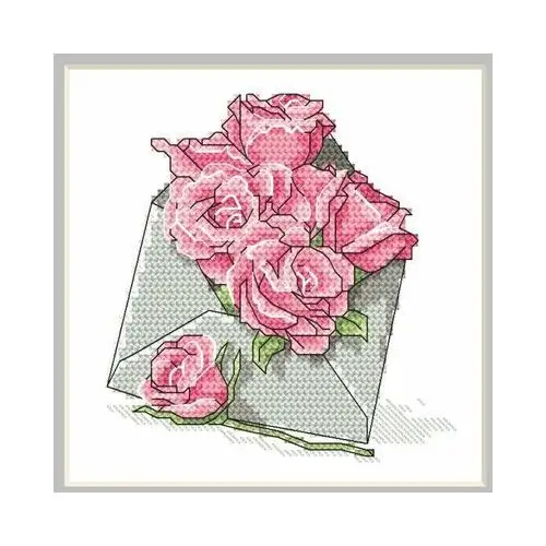Haft krzyżykowy - zestaw do haftu - kartka - koperta z różami Coricamo