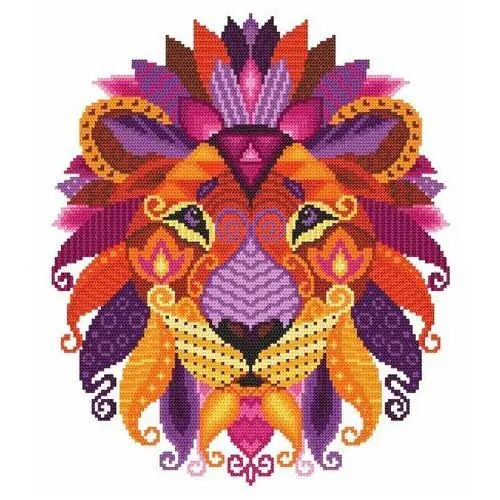Coricamo Haft krzyżykowy - zestaw do haftu - kolorowy lew