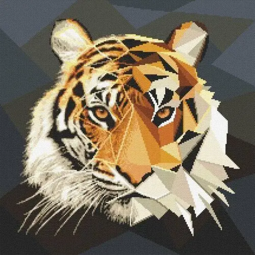 Haft krzyżykowy - zestaw do haftu - mozaikowy tygrys Coricamo