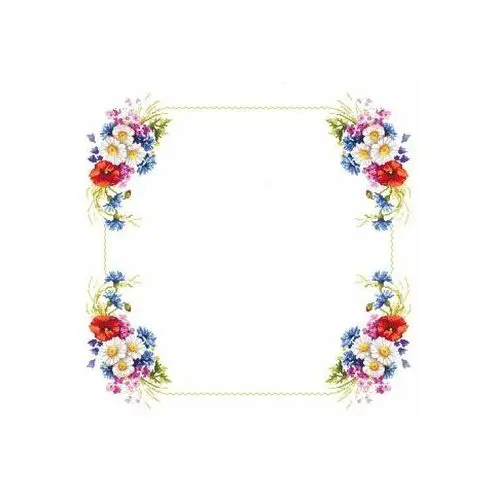 Haft krzyżykowy - zestaw do haftu - obrus z polnymi kwiatkami Coricamo