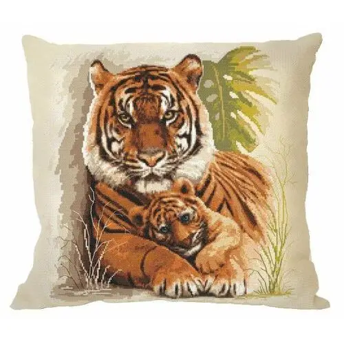 Coricamo Haft krzyżykowy - zestaw do haftu - poduszka z tygrysami