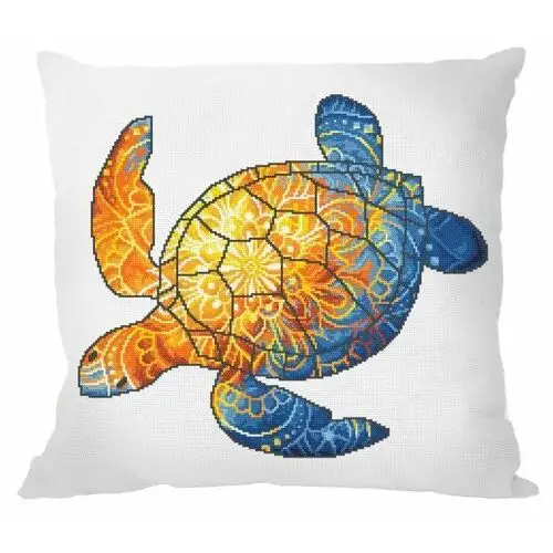 Coricamo Haft krzyżykowy - zestaw do haftu - poduszka - żółw słońcem malowany