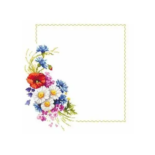 Coricamo Haft krzyżykowy - zestaw do haftu - serwetka z polnymi kwiatami