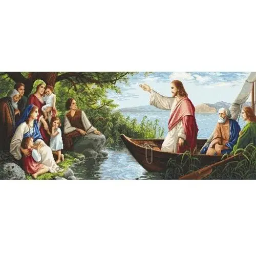 Haft krzyżykowy - Zestaw do haftu - Słuchając Jezusa