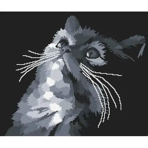 Haft krzyżykowy - zestaw do haftu - szary kot Coricamo