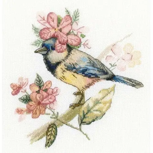 Coricamo Haft krzyżykowy - zestaw do haftu - wiosenna dekoracja ptaszka