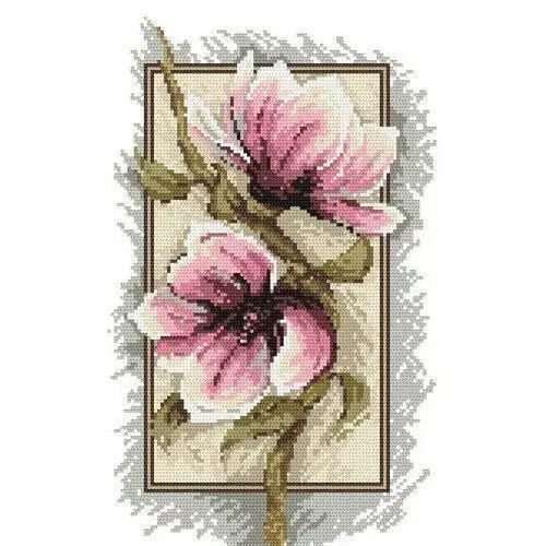 Zestaw z muliną, b. sikora - kwiaty magnolii Coricamo