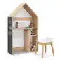 Drewniane biurko i taboret dla dzieci 2w1 z tablicą kredową Sklep