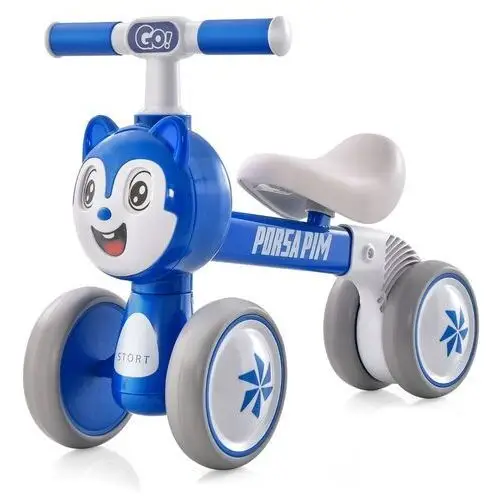 Dziecięcy 4-kołowy rowerek biegowy niebieski Costway
