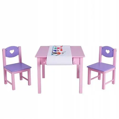 Stolik i krzesełka dla dzieci z uchwytem na rolkę papieru Costway