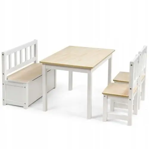 Stolik ławka i 2 krzesła zestaw mebli dla dzieci Costway